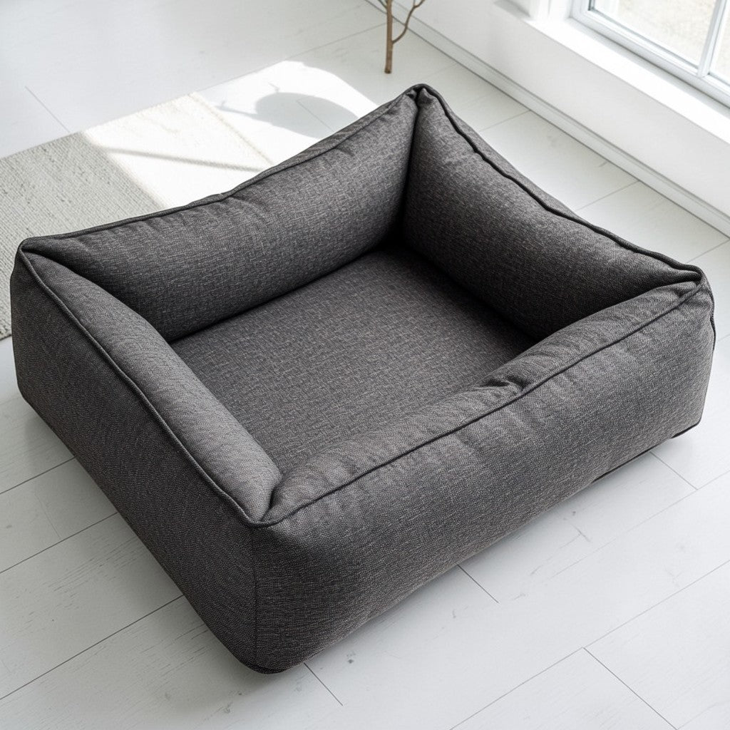 Zozze Orthopedic Memory Foam Large Dog Sofa - Joint & Spine Support - Washable Cover - Charcoal Grey - For Large Breeds