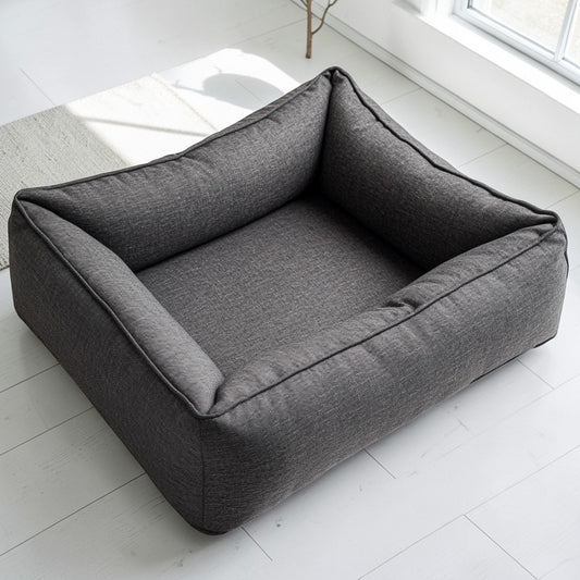 Zozze Orthopedic Memory Foam Large Dog Sofa - Joint & Spine Support - Washable Cover - Charcoal Grey - For Large Breeds